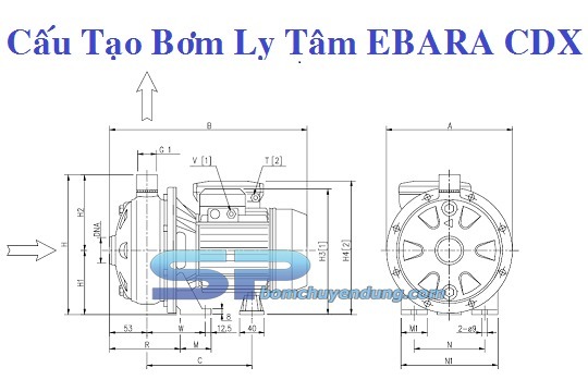 Cấu tạo máy bơm ly tâm Ebara dòng CDX