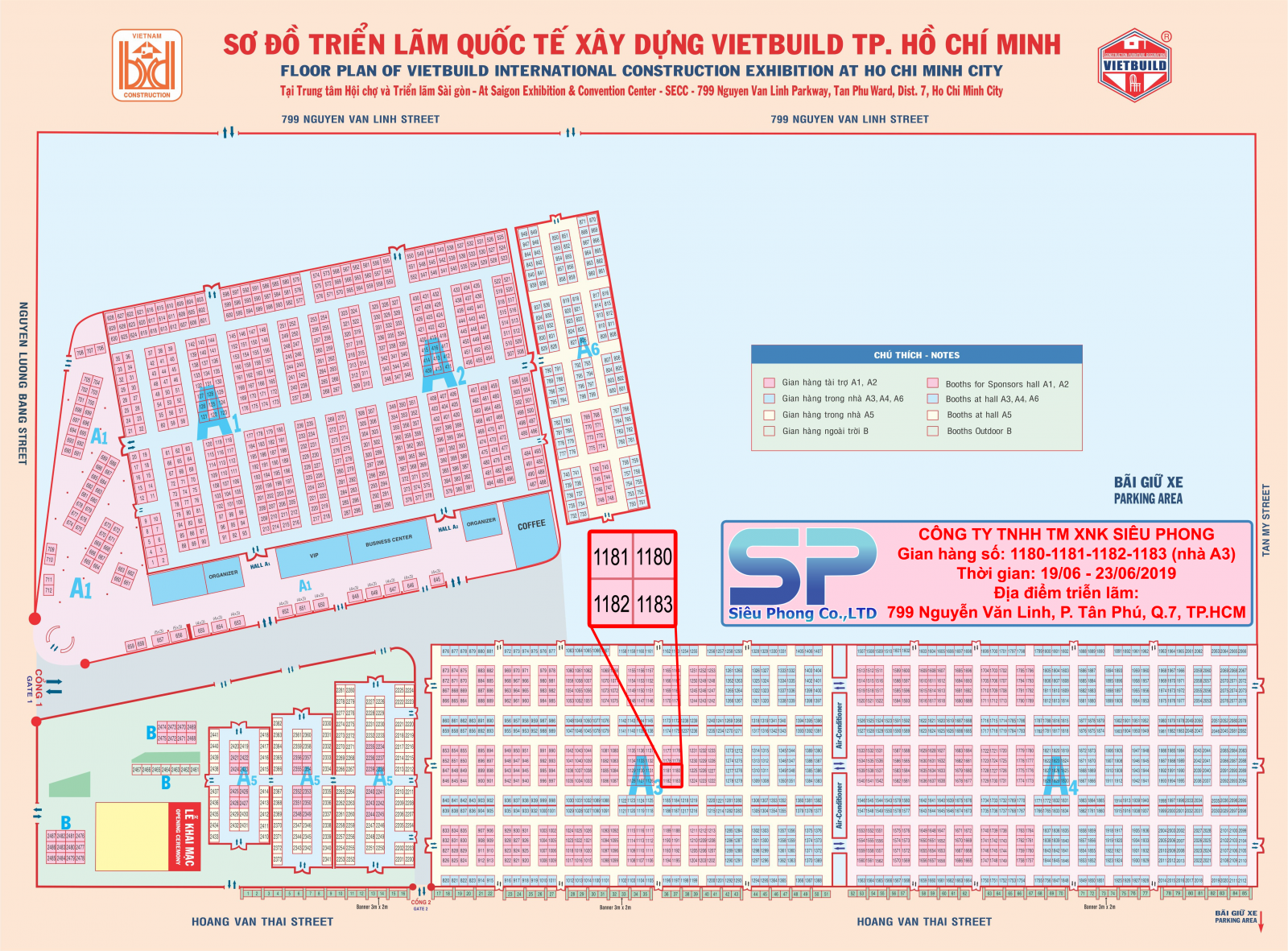 Sơ đồ gian hàng máy bơm nước Wilo tại VietBuild 2019