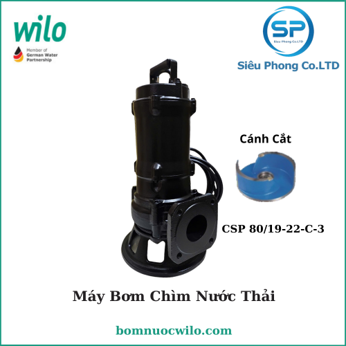 Bơm Chìm Nước Thải Cánh Cắt Wilo CSP 80/19-22-C-3