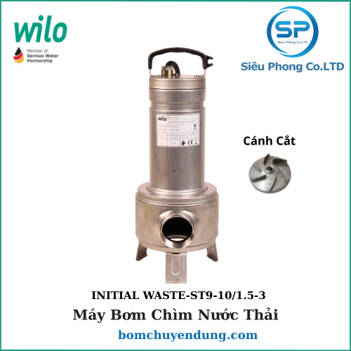 Máy Bơm Chìm Nước Thải Inox Wilo Initial Waste-ST9-10/1.5-3