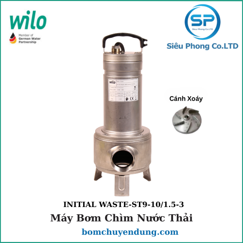 Máy Bơm Chìm Nước Thải Inox Wilo Initial Waste-ST9-10/1.5-3
